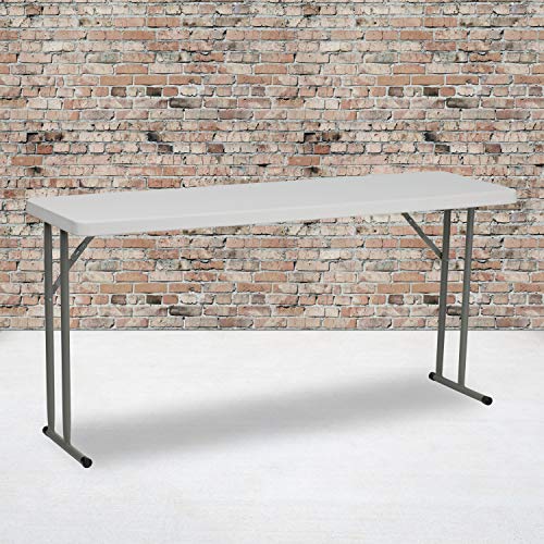 5-Foot Rectangle White Plastic Folding Training Table J206640
