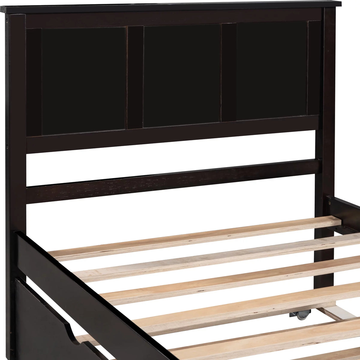 Wood Twin Platform Bed with Headboard & Trundle P618