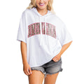 White Short Sleeve Hooded Top C8830