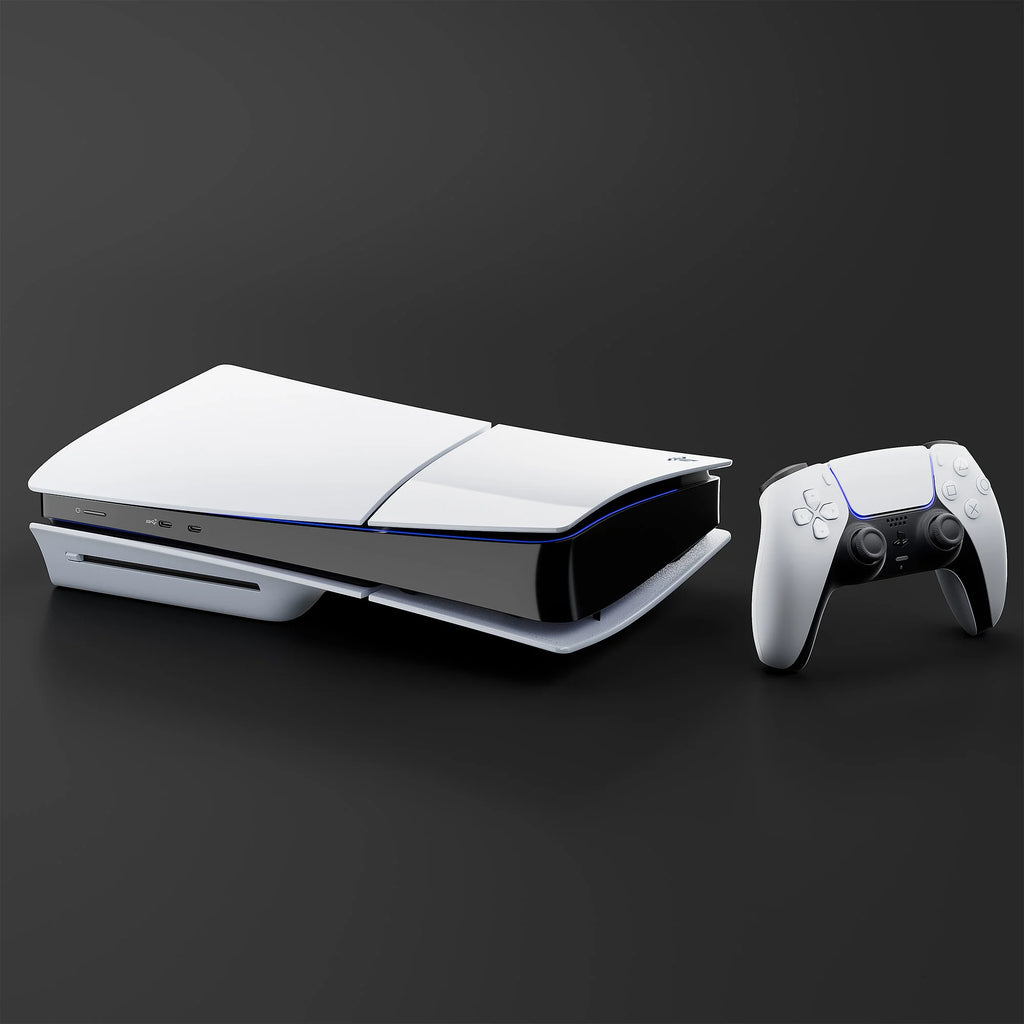 White and Midnight Black PlayStation 5 Disc Edition with Two Controllers C86970