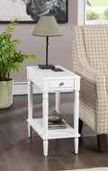 White Chairside Table L290