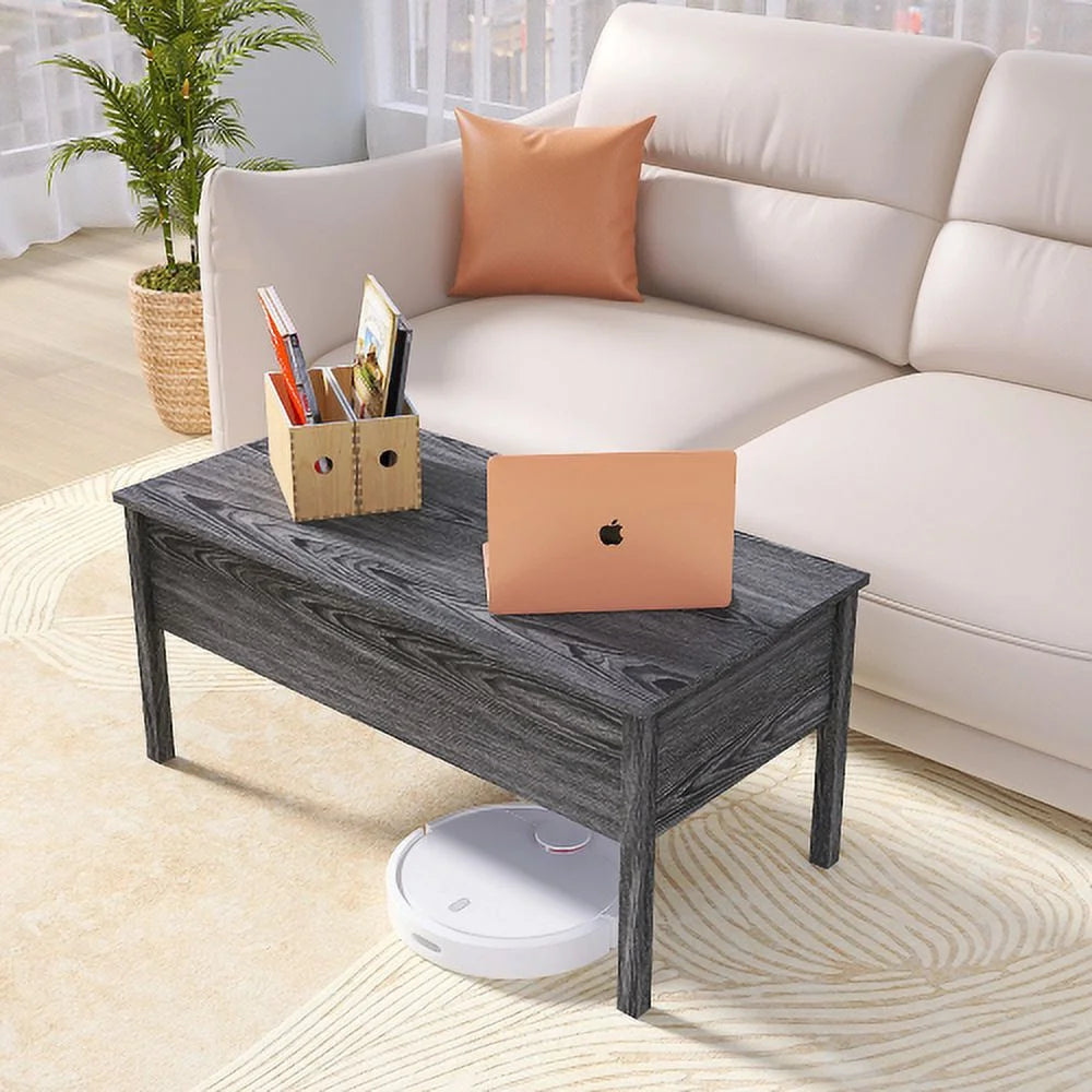 Wood Rectangle Lift Top Coffee Table with Storage O218206