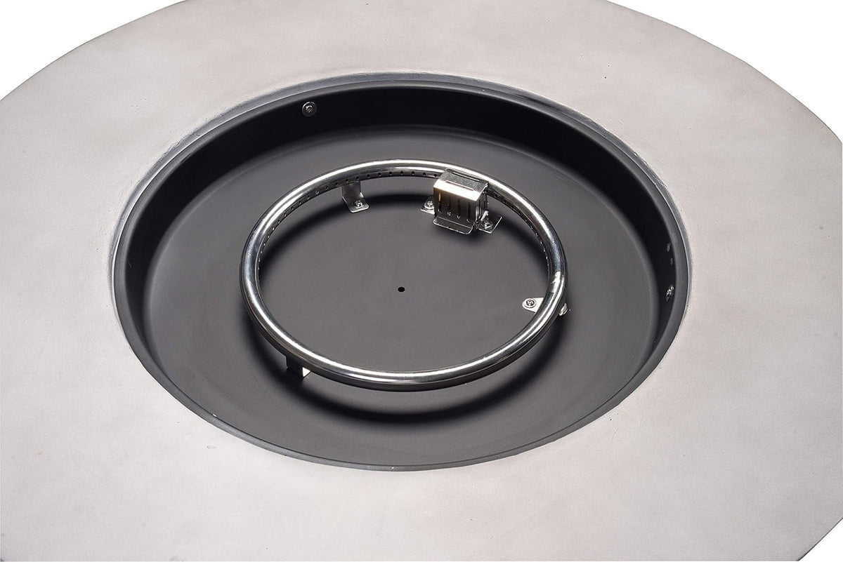 Light Gray 36 inch Propane Gas Fire Pit Table with PVC Cover and Lava Rocks N58440