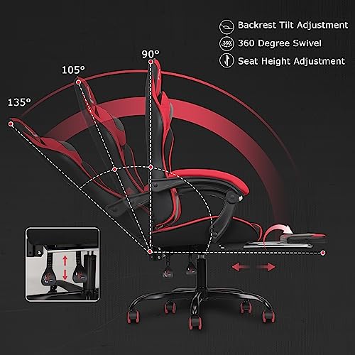 Black Gaming Chair with Footrest K376949