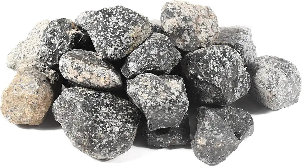 Natural Black White Volcanic Glass Gemstone Crystal Mineral Rough Stones F330