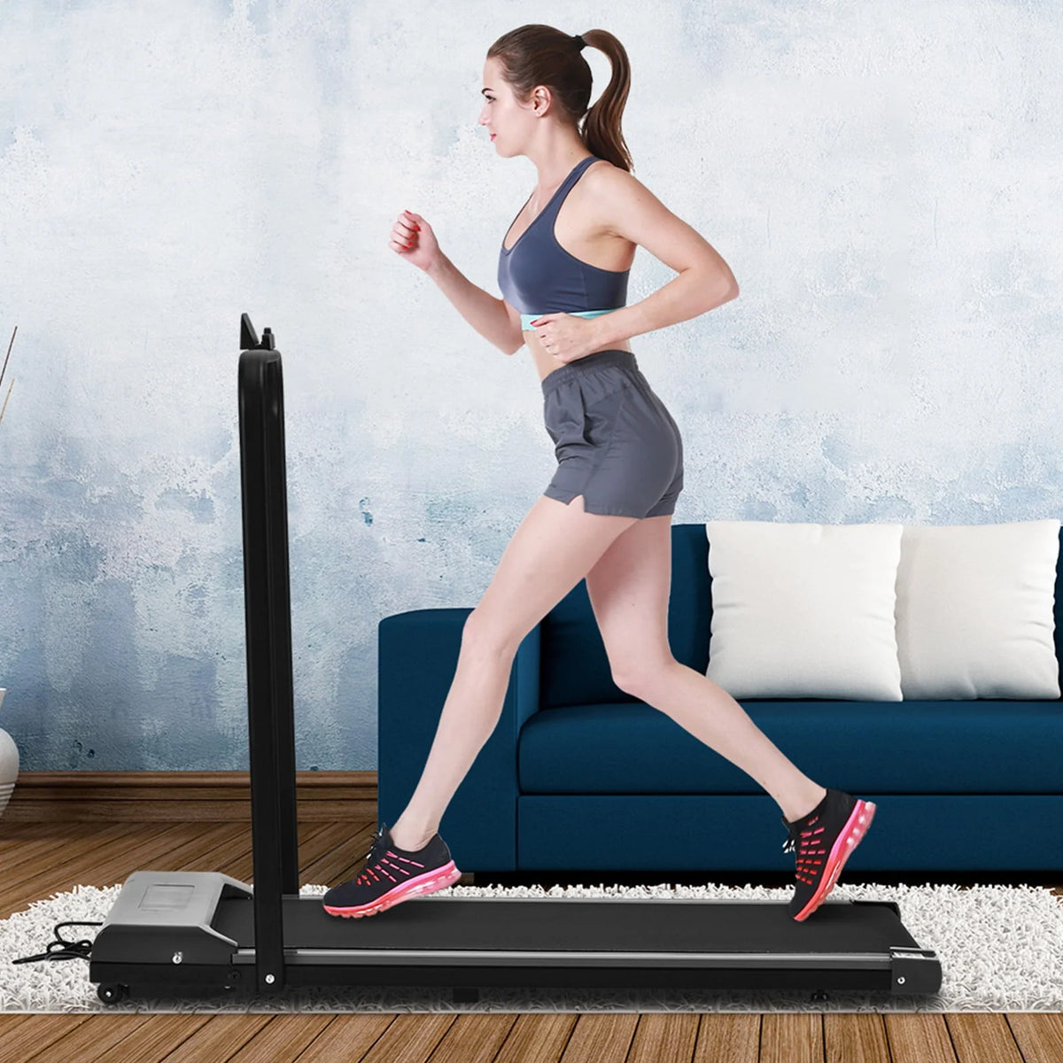 2 In 1 Foldable Small Electric Treadmill F612