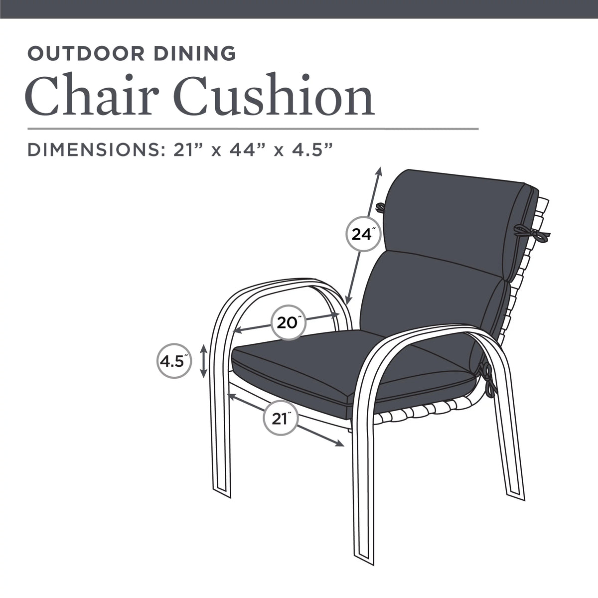 Grey Rectangle Outdoor Chair Cushion Y32241