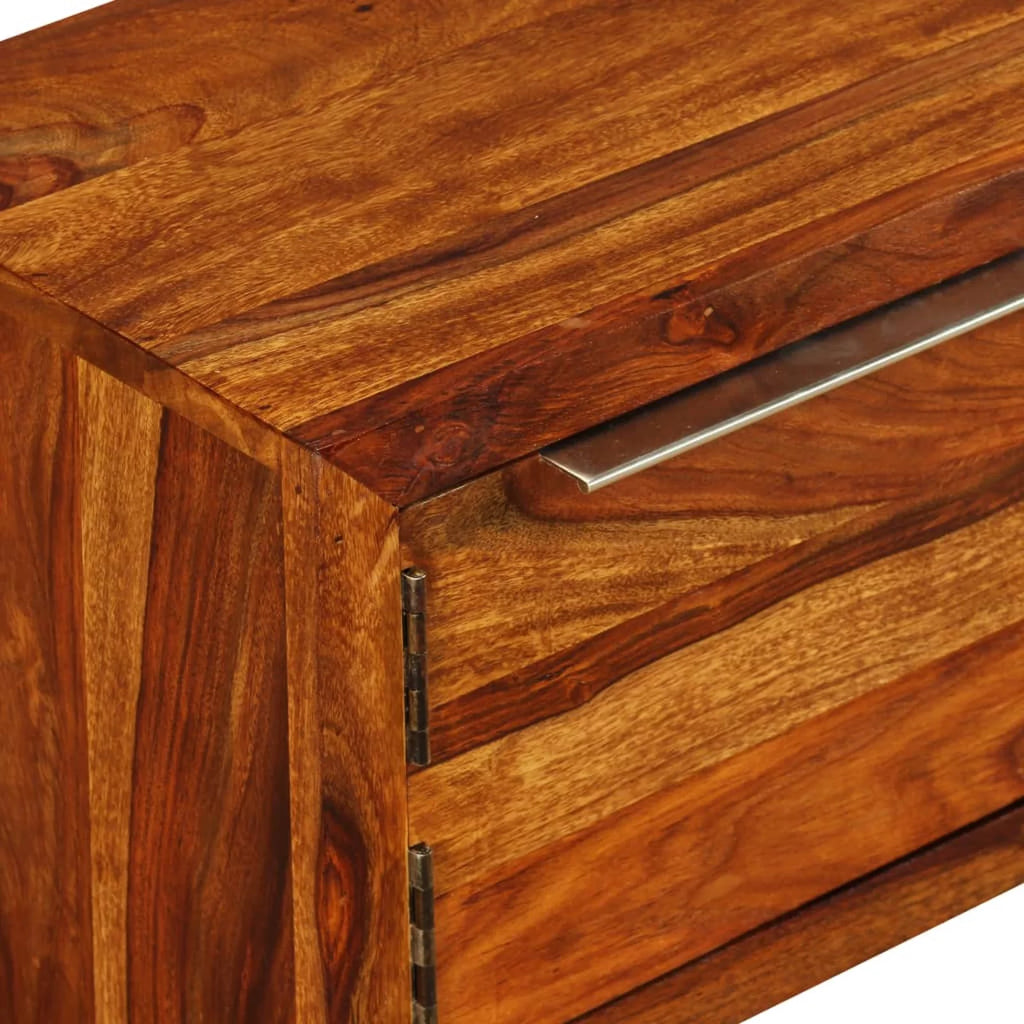 Sheesham Wood TV Stand with Door Cabinet and 2 Storage Drawers Z6028