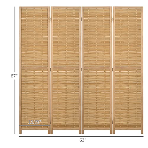 3 Panel 5.5' Tall Bamboo Folding Room Divider T82222
