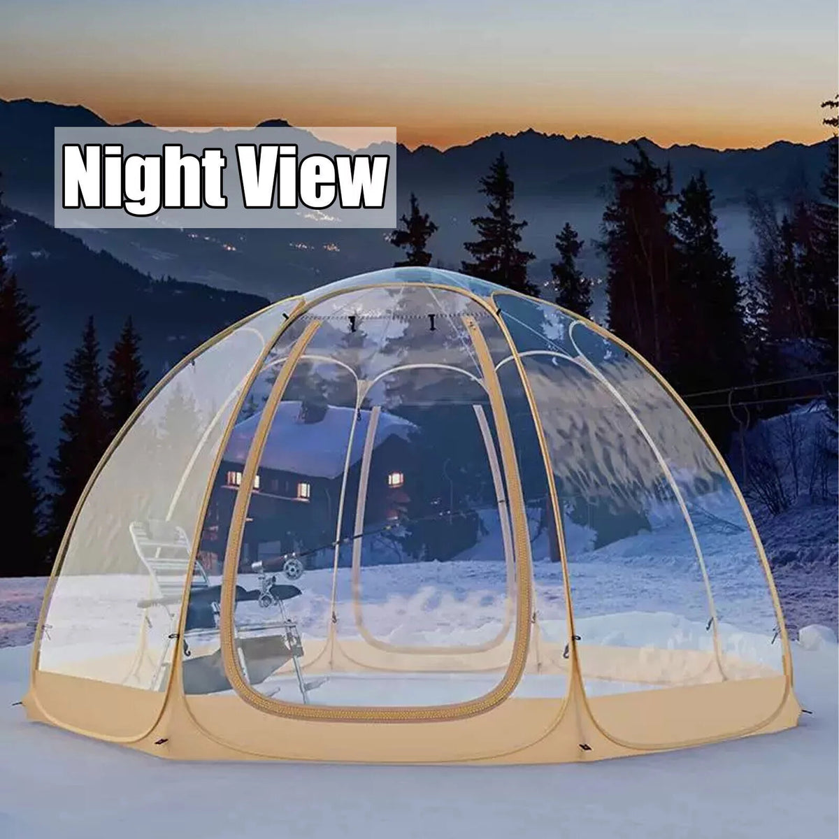 12 x 12 x 7 ft Clear Pop-Up Bubble Tent 6-10 Person with Storage Bag K14211