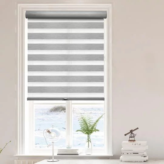 Light Filtering Cord-Free Zebra Blinds Grey 34" x72" C217066
