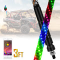 3ft RGB LED Lighted Whips 1 Pc D509