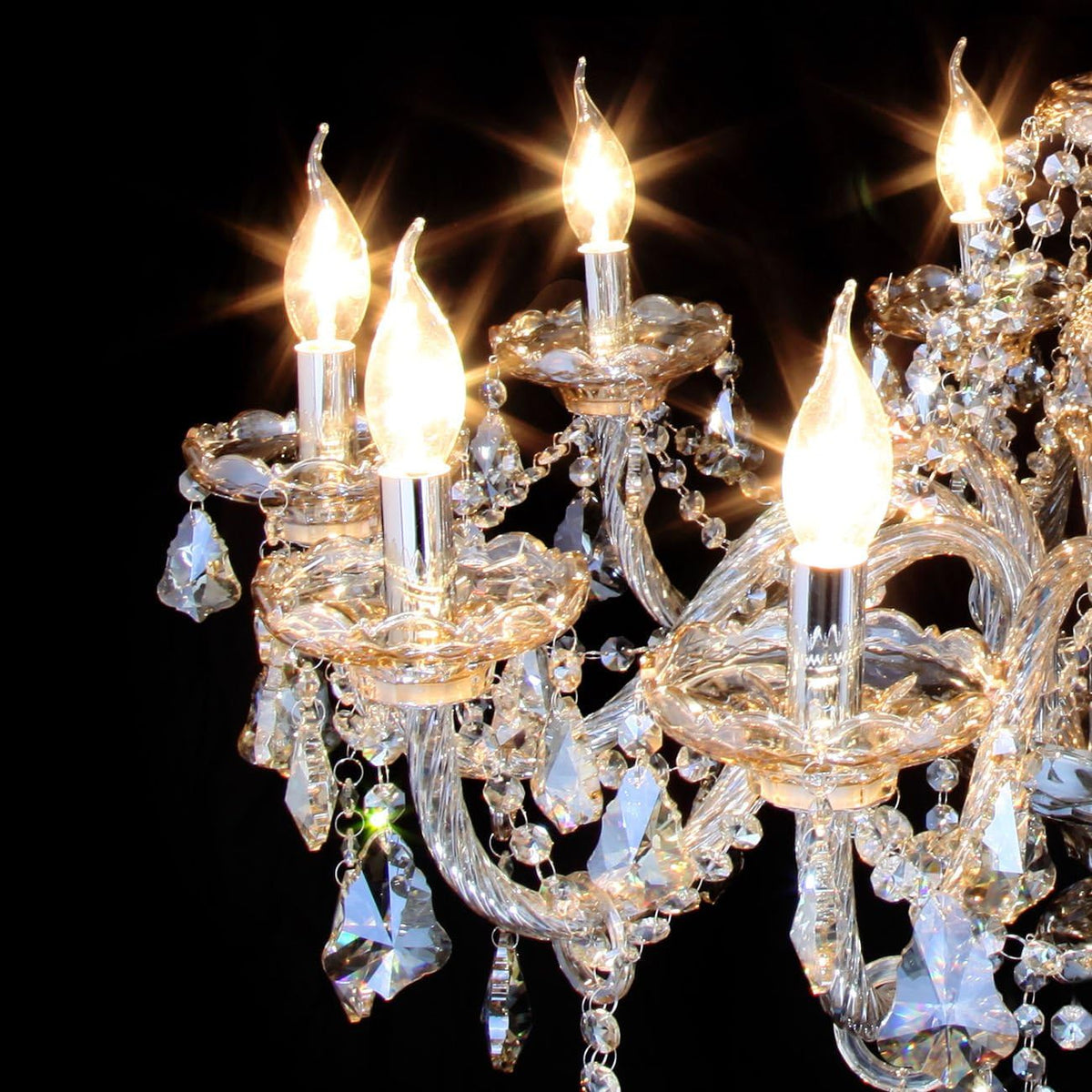 15 Lights Cognac K9 Crystal Chandelier N9667