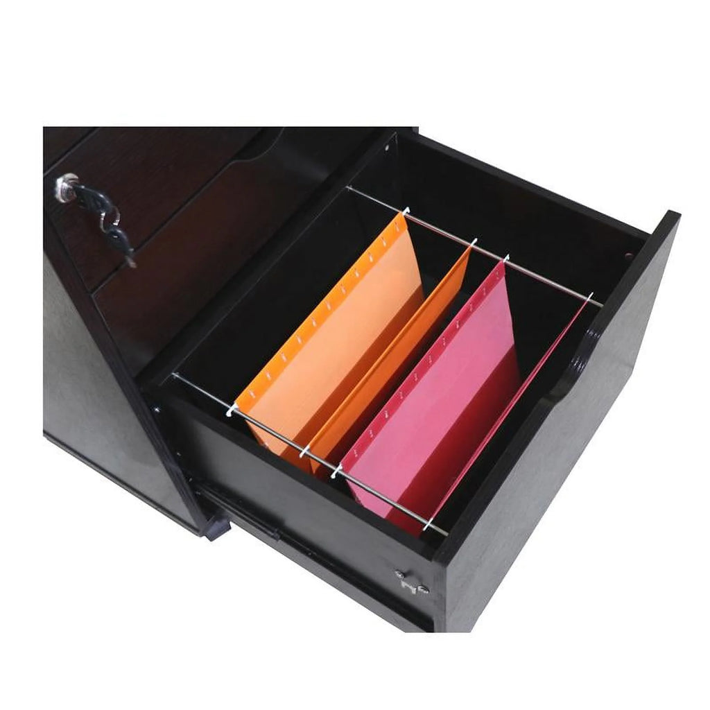 Cappuccino 3-Drawer Wood File Cabinet D758