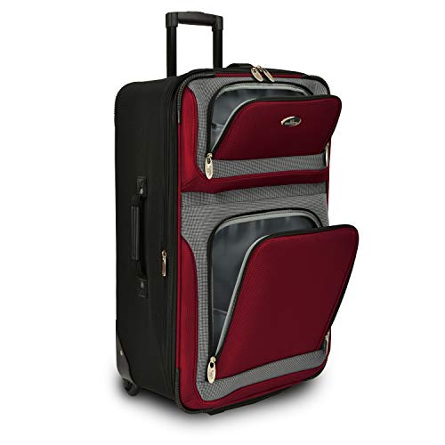 Blue 3-Piece Set Lightweight Expandable Softside Rolling Luggage J5801