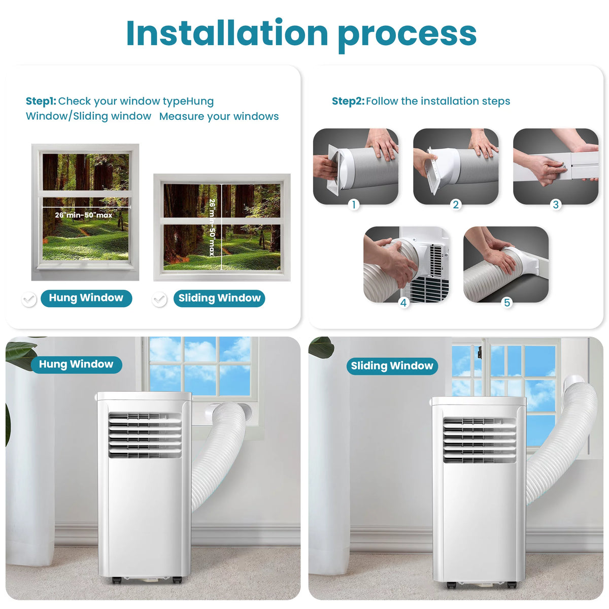 6000BTU 3-in-1 Portable Air Conditioner with Dehumidifier Fan White V615