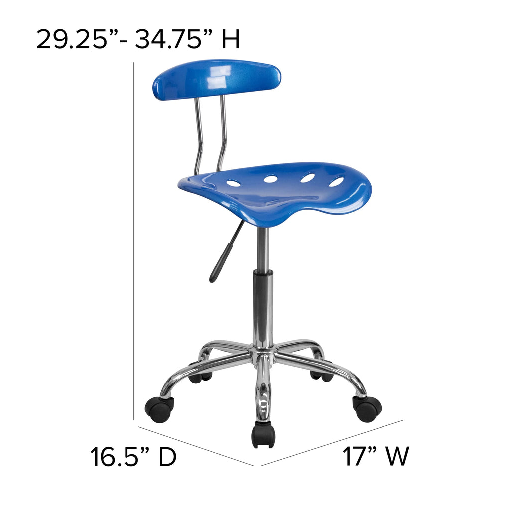 Bright Blue and Chrome Swivel Task Office Chair G4275