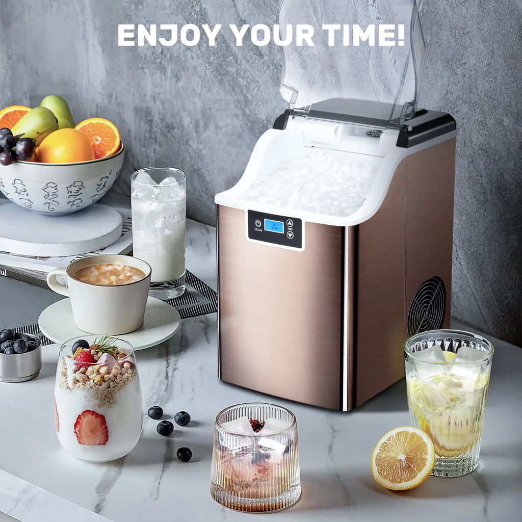 Nugget Ice Maker Countertop with Soft Chewable Pellet Ice, Self-Cleaning, 44lbs/24H, Black T407241