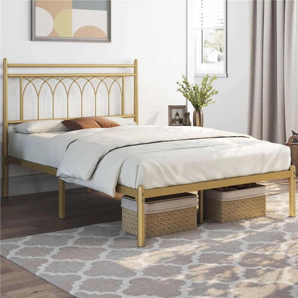 Queen Size Black Metal Platform Bed D1949