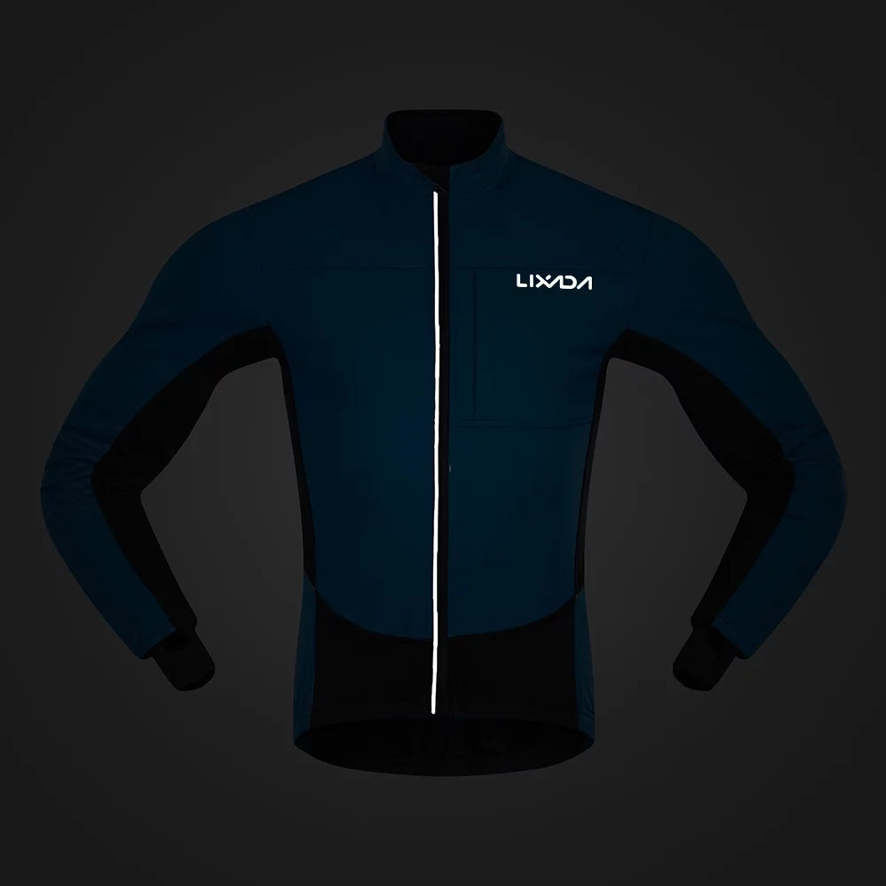 Men's Windproof Cycling Jacket Thermal Polar Fleece U36217