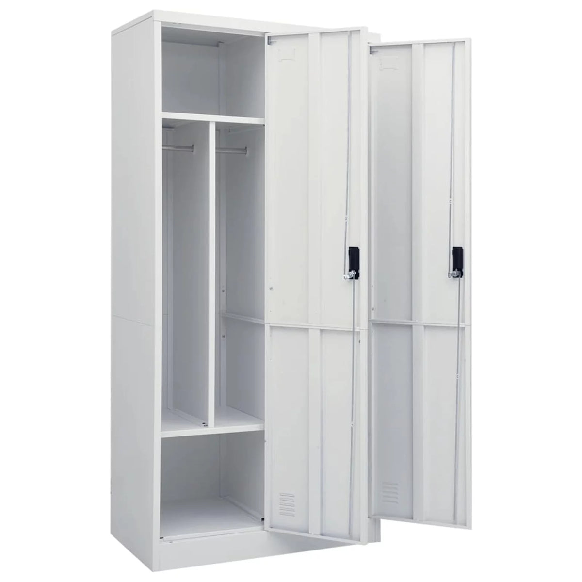 Light Gray Steel Wardrobe with 2 Storage Shelves U4699