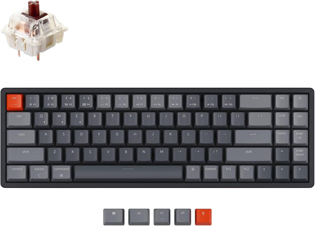 70% Layout 72 Keys Wireless Wired Mechanical Keyboard V22324
