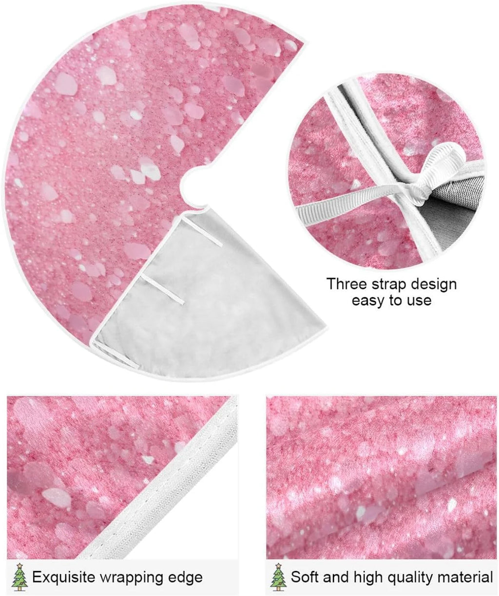 Glitter Blush Pink 47.2" Suede Christmas Tree Skirt V43824