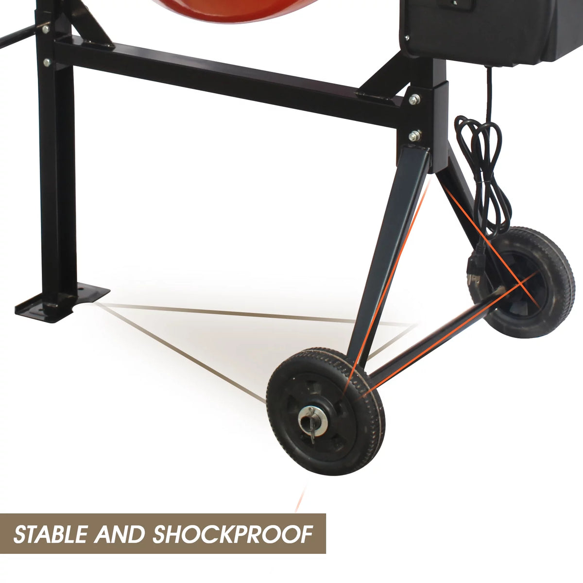 4/5HP Electric Concrete Cement Mixer 5 Cu Ft Portable R8300