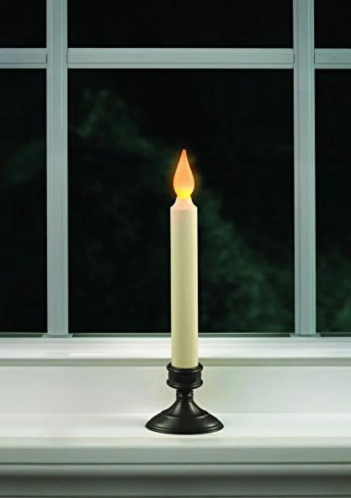 Battery Operated LED Window Candle with Dusk to Dawn Light Sensor, Amber Flicker Flame, 4 Pack I53064