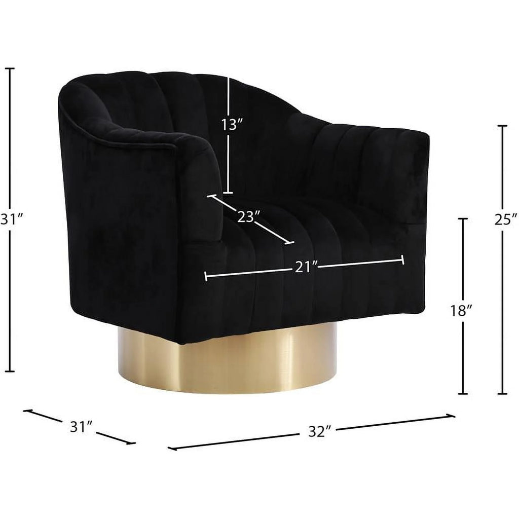 18" Tufted Velvet Swivel Accent Chair N10135