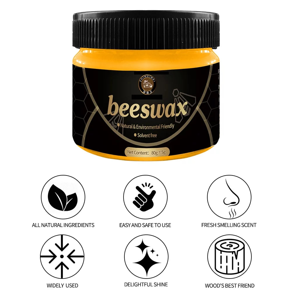 2Pcs Natural Beeswax Wood Furniture Cleaner and Polish Q582128