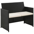 Black Poly Rattan 2-Seater Garden Sofa B451