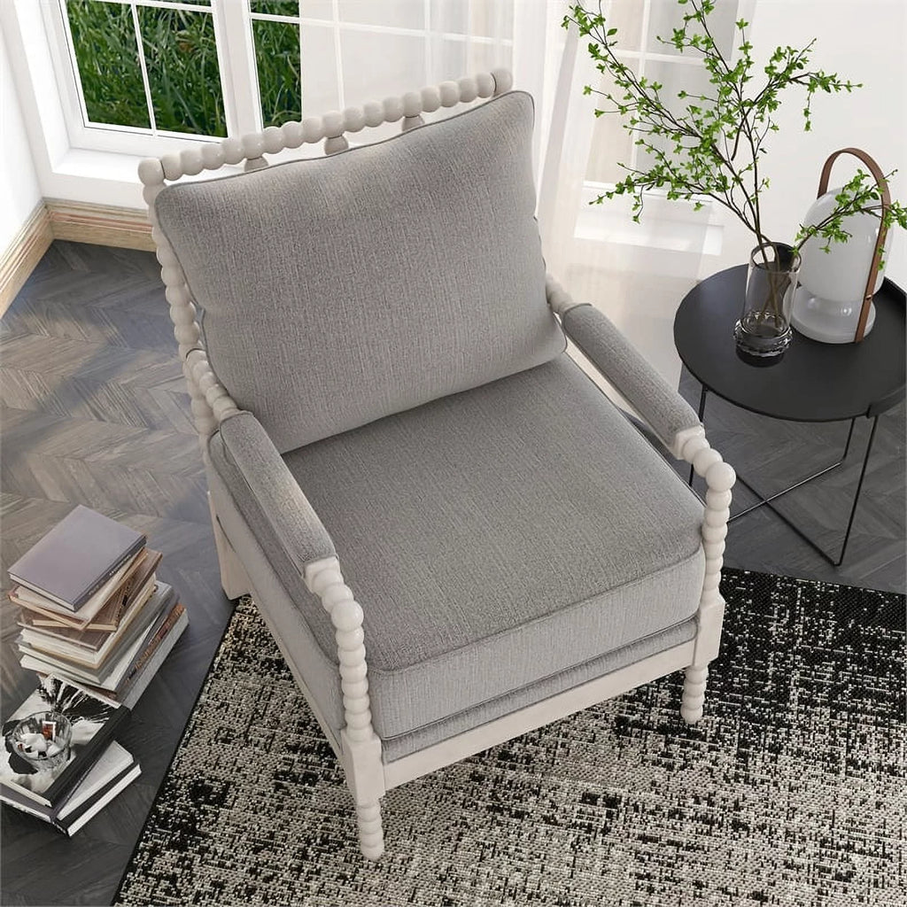 Gray Fabric Cushioned Accent Chair Y380