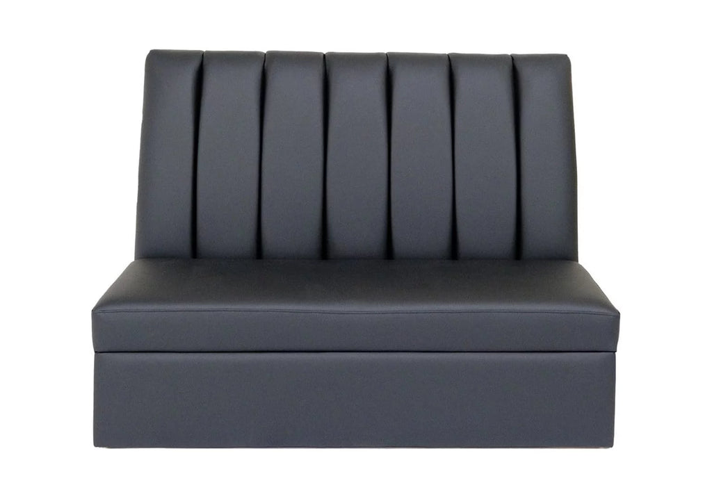 Black Faux Leather Armless Sofa W238608