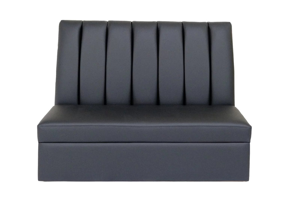 Black Faux Leather Armless Sofa W238608