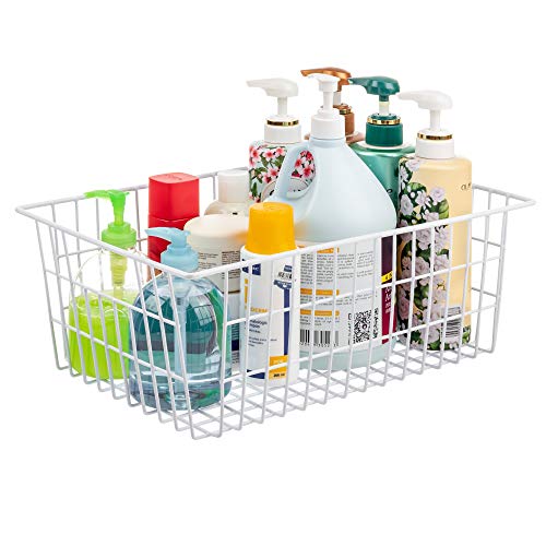Wire Storage Baskets, Set of 2 White O9974