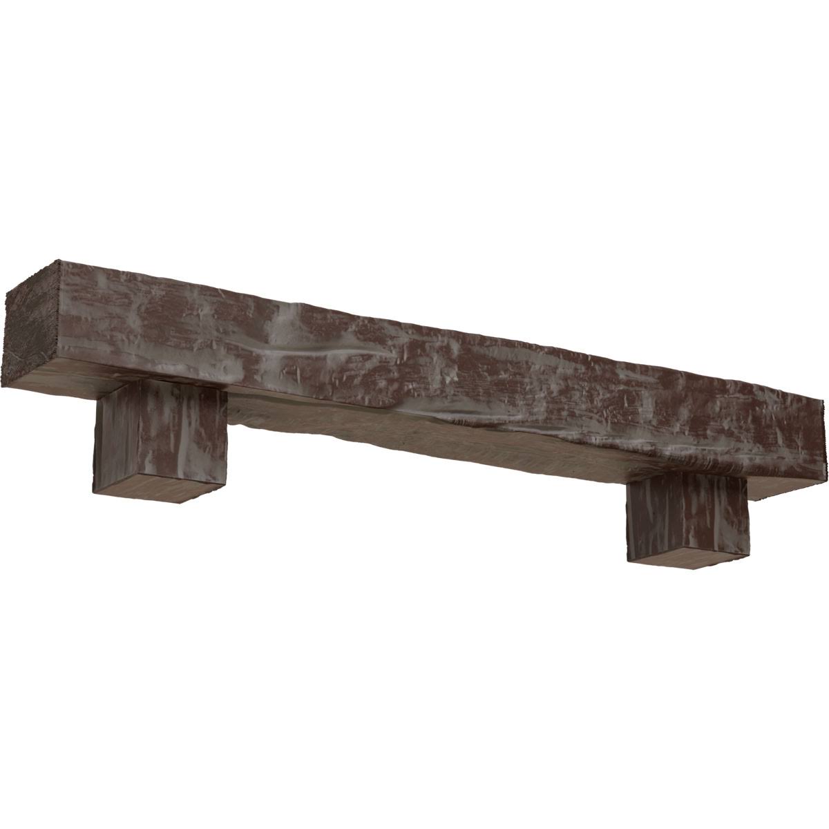 Faux Wood Fireplace Mantel Kit with Corbels, Aged Pecan Q514059