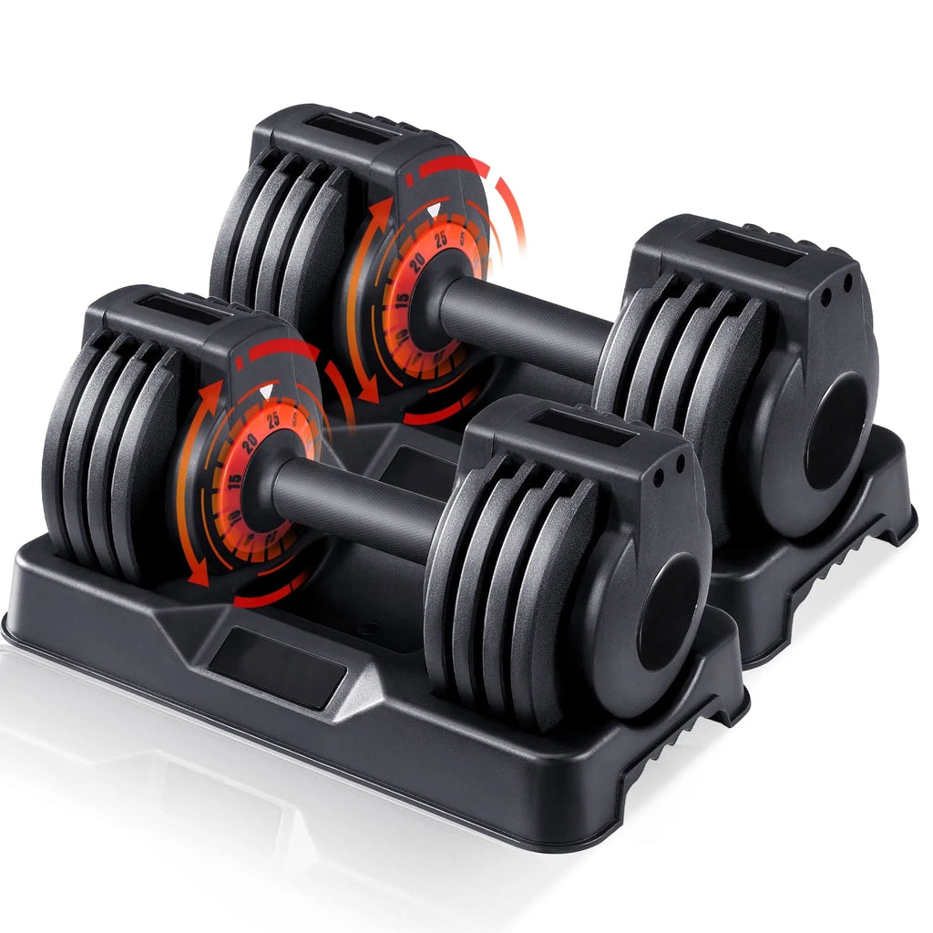 Adjustable Dumbbells Weight Set, Pair, Black X711555