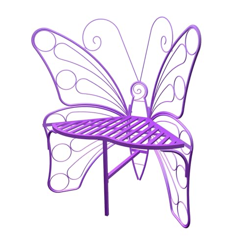 Black Metal Butterfly Outdoor Bench M7475