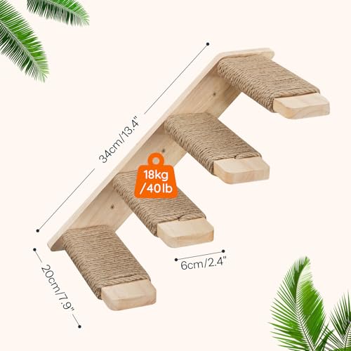 Wood Wall Mounted Cat Wall Shelves Set of 2 X837