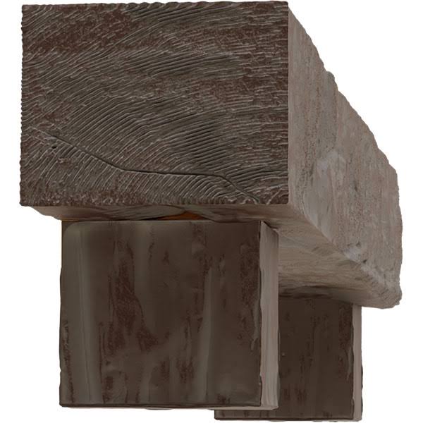 Faux Wood Fireplace Mantel Kit with Corbels, Aged Pecan Q514059