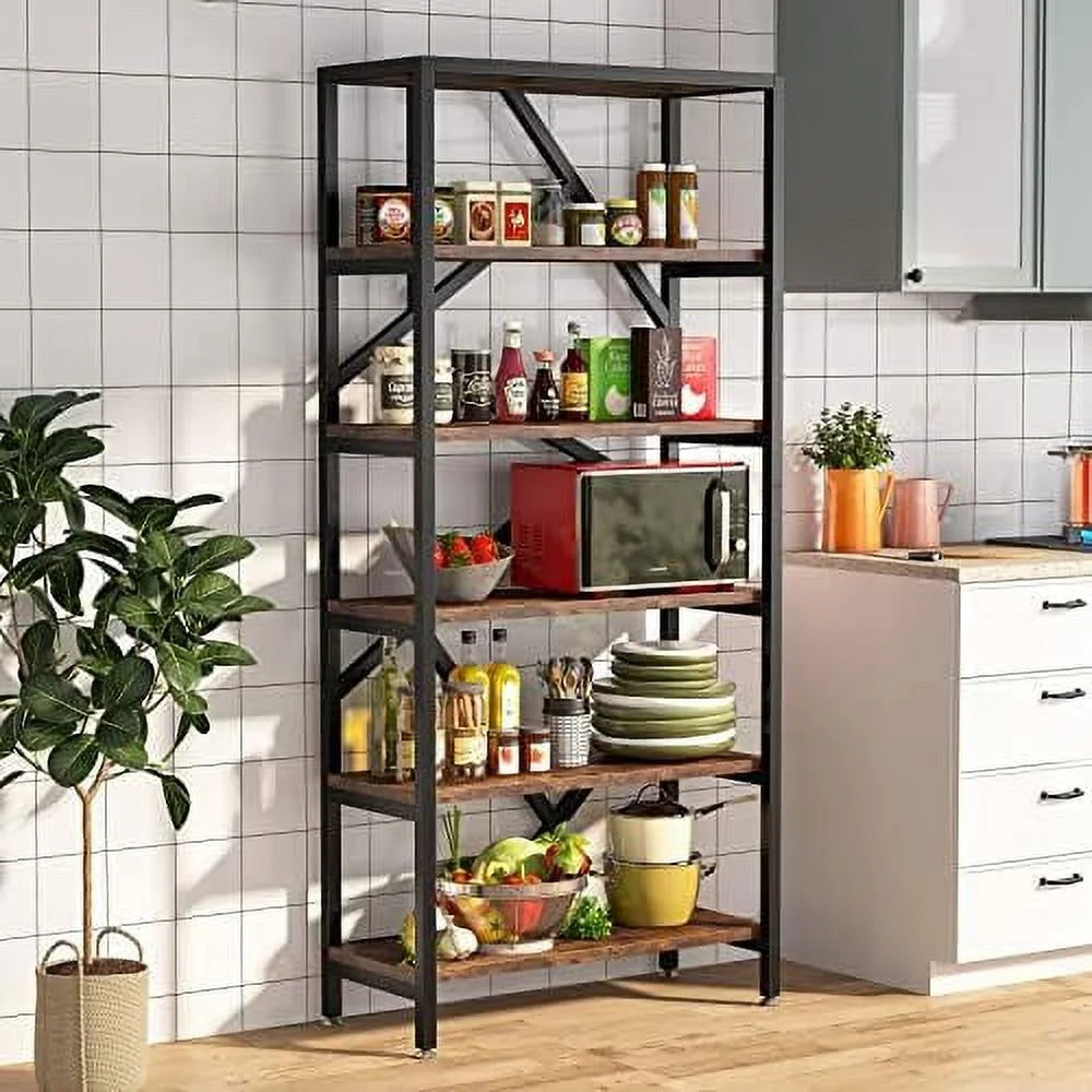 71 Inch 6 Tier White Wood Bookshelf F359