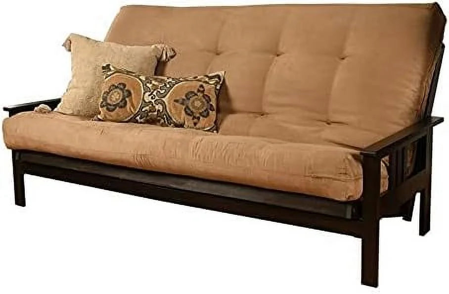 Full Size Brown Suede Futon Mattress X8102