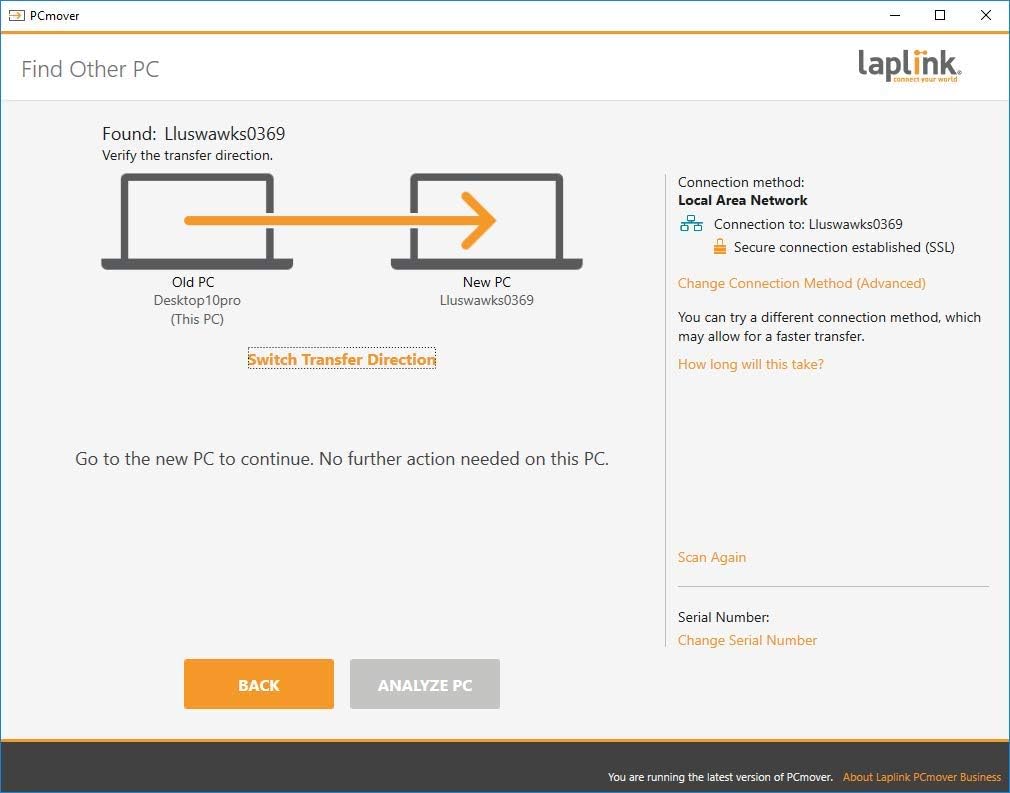 PC to PC Migration Software 5 Use License A19052