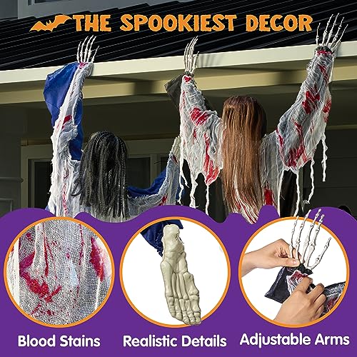 47" Halloween Climbing Zombies Wall Decoration 2 Pcs T9410