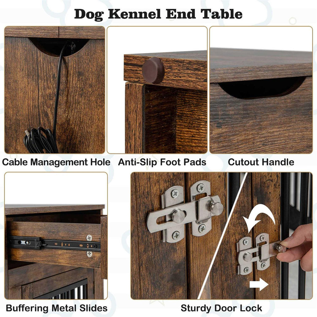 2-In-1 Dog Crate Side End Table with Drawer C998997