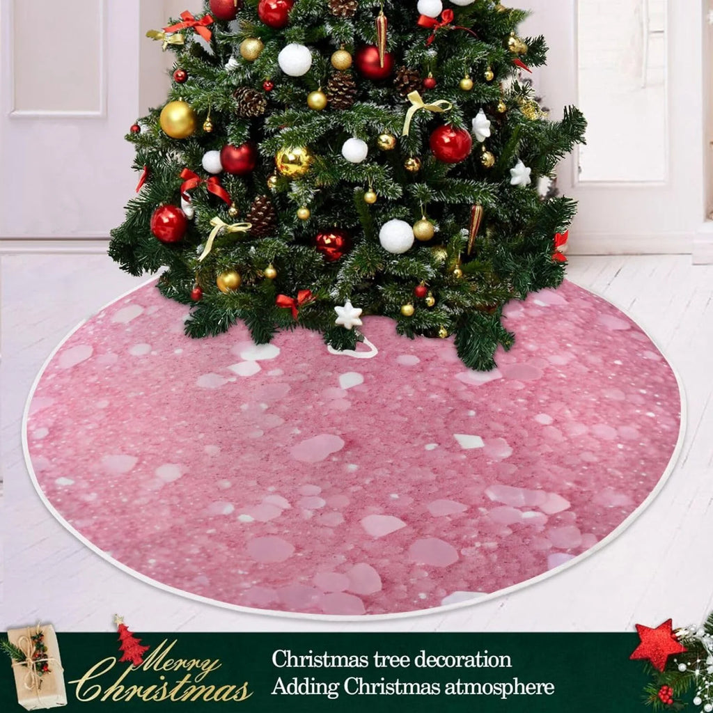 Glitter Blush Pink 47.2" Suede Christmas Tree Skirt V43824