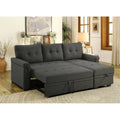 Fabric Reversible Sectional Sleeper Sofa with Storage in Gray S371725