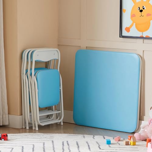 Kids Folding Activity Table and Chairs 5 Piece Set Black S491303
