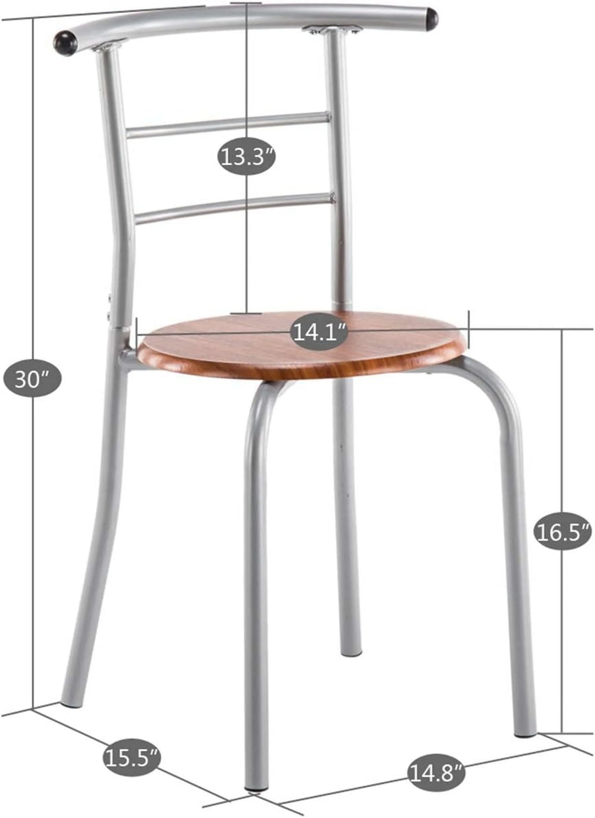 Brown Wood Grain PVC Breakfast Table and Chairs Set C676044